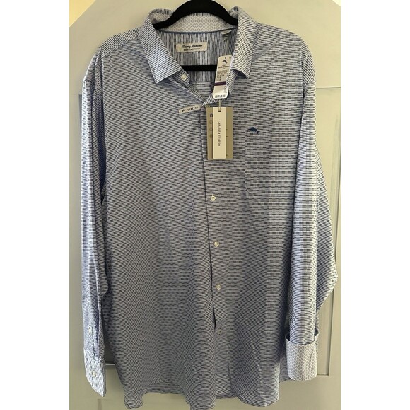 Tommy Bahama Shirt Sarasota Stretch Ventura Isles Embossed White MWT Size XXL - Picture 3 of 6